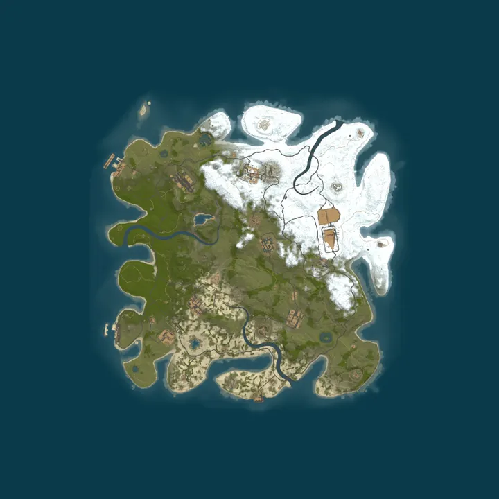 Map of 圆心云北冥游戏系统Rust服务器