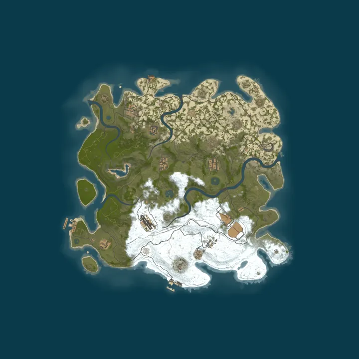 Map of [PVE-Ru] Kambala Game Fist | RPG | Raidable Bases