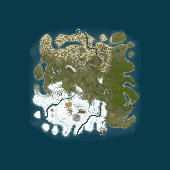 Map of RustyNuts 2x | pve/pvp |Offline Prot | 1/2 decay | SkillTree | 