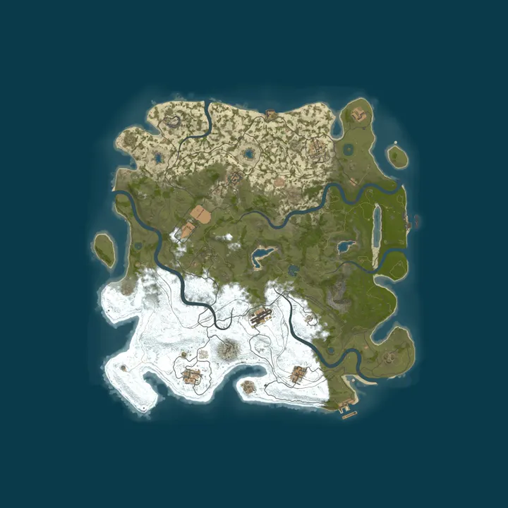 Map of Blue Paradise 3x PVPVE | Kits | Shop | Quest