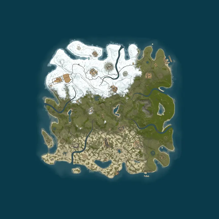Map of Pirates Cove Rust | PVP | Raidable Bases | VIP | 3x