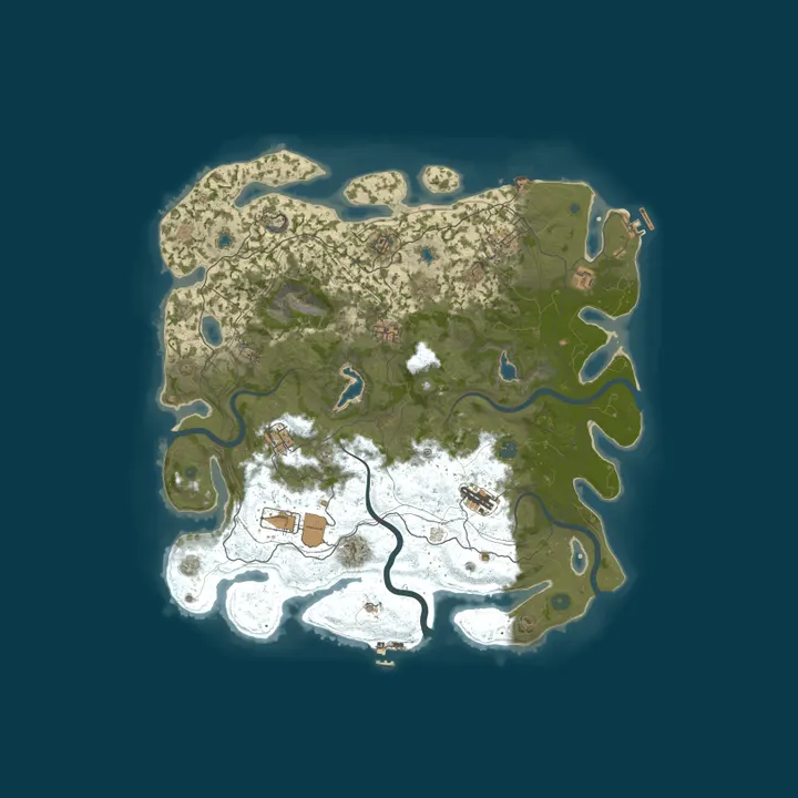 Map of Pixel Rust 5x Solo/Duo/Trio Weekly EU