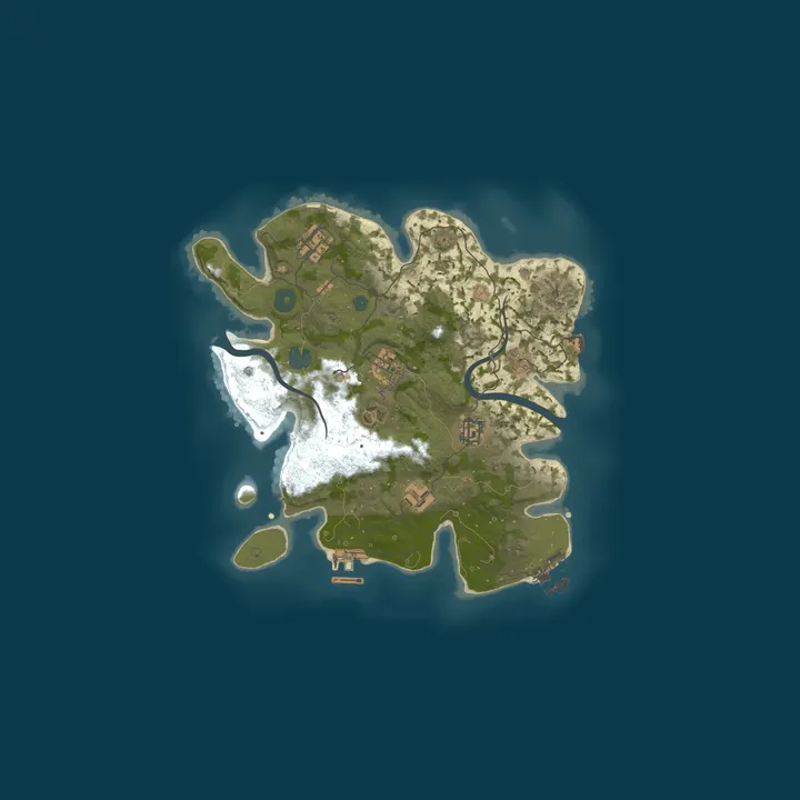 Map of Rust World 2X Solo/Duo/Trio/Quad PvP 2 Weeks Wipe No BP Wipe