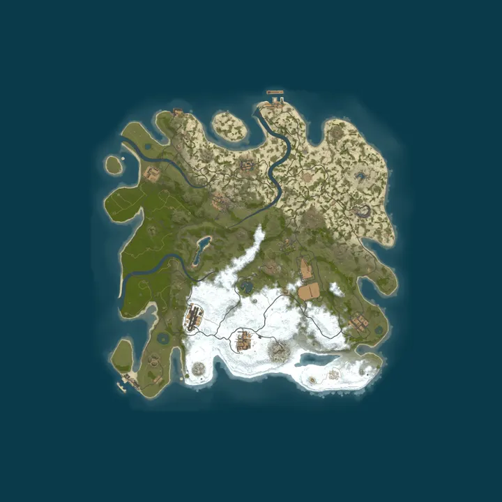 Map of Rust Oasis | Softcore | Custom raid hour | 50% Building Decay